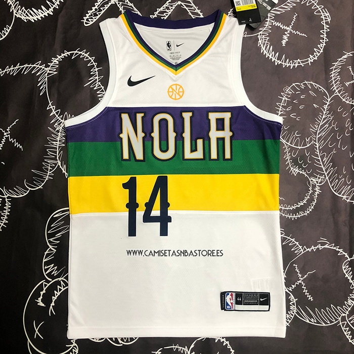 Brandon Ingram NO 14 Camiseta New Orleans Pelicans Ciudad 2019-20 Blanco